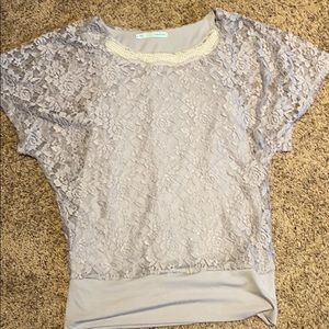 Short Sleeve gray dress blouse